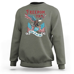 Patriotic American Eagle Sweatshirt 4th Of July 1776 Freedom Tour Born To Be Free TS02 Military Green Print Your Wear