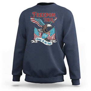 Patriotic American Eagle Sweatshirt 4th Of July 1776 Freedom Tour Born To Be Free TS02 Navy Print Your Wear