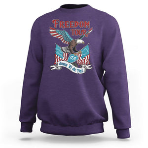 Patriotic American Eagle Sweatshirt 4th Of July 1776 Freedom Tour Born To Be Free TS02 Purple Print Your Wear