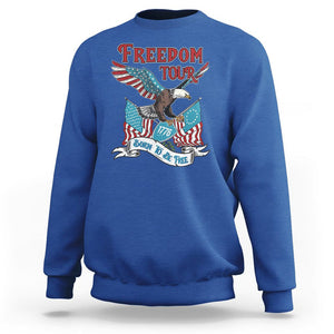 Patriotic American Eagle Sweatshirt 4th Of July 1776 Freedom Tour Born To Be Free TS02 Royal Blue Print Your Wear