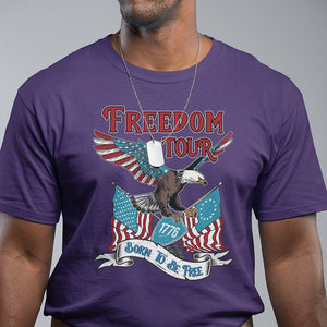 Patriotic American Eagle T Shirt 4th Of July 1776 Freedom Tour Born To Be Free TS02 Purple Print Your Wear