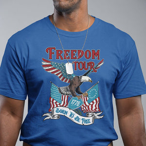 Patriotic American Eagle T Shirt 4th Of July 1776 Freedom Tour Born To Be Free TS02 Royal Blue Print Your Wear