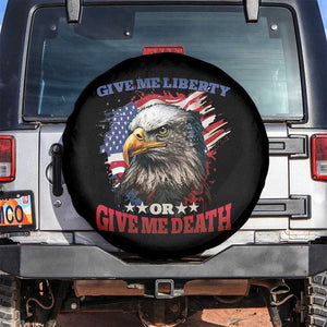 Patriotic American Eagle Spare Tire Cover US Flag Give Me Liberty Or Give Me Death 4th of July TS02 No hole Black Print Your Wear