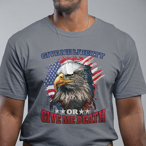 Patriotic American Eagle T Shirt US Flag Give Me Liberty Or Give Me Death 4th of July TS02 Charcoal Print Your Wear