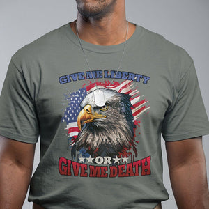 Patriotic American Eagle T Shirt US Flag Give Me Liberty Or Give Me Death 4th of July TS02 Military Green Print Your Wear