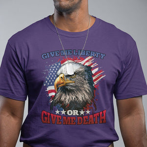 Patriotic American Eagle T Shirt US Flag Give Me Liberty Or Give Me Death 4th of July TS02 Purple Print Your Wear