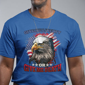 Patriotic American Eagle T Shirt US Flag Give Me Liberty Or Give Me Death 4th of July TS02 Royal Blue Print Your Wear