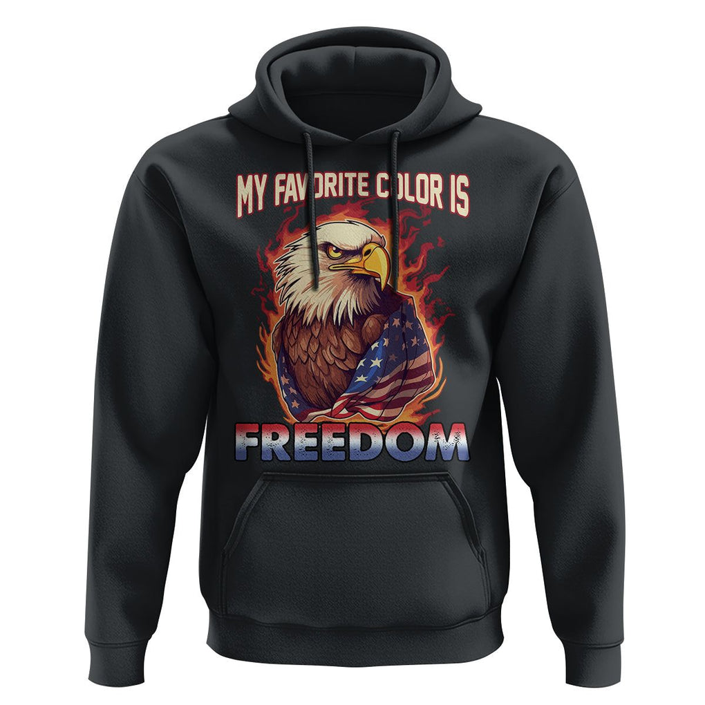 Patriotic American Eagle Hoodie My Favorite Color Is Freedom US Pride 4th of July TS02 Black Print Your Wear