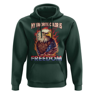 Patriotic American Eagle Hoodie My Favorite Color Is Freedom US Pride 4th of July TS02 Dark Forest Green Print Your Wear