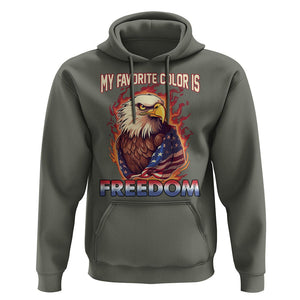 Patriotic American Eagle Hoodie My Favorite Color Is Freedom US Pride 4th of July TS02 Military Green Print Your Wear