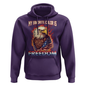 Patriotic American Eagle Hoodie My Favorite Color Is Freedom US Pride 4th of July TS02 Purple Print Your Wear