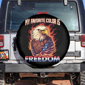 Patriotic American Eagle Spare Tire Cover My Favorite Color Is Freedom US Pride 4th of July TS02 No hole Black Print Your Wear