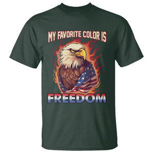 Patriotic American Eagle T Shirt My Favorite Color Is Freedom US Pride 4th of July TS02 Dark Forest Green Print Your Wear