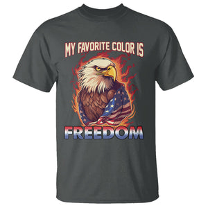 Patriotic American Eagle T Shirt My Favorite Color Is Freedom US Pride 4th of July TS02 Dark Heather Print Your Wear