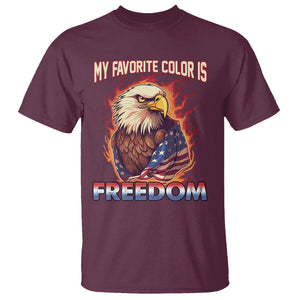 Patriotic American Eagle T Shirt My Favorite Color Is Freedom US Pride 4th of July TS02 Maroon Print Your Wear