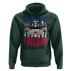 Patriotic American Eagle Hoodie US Flag Patriots I Don't Run I Reload Patriotism TS02 Dark Forest Green Print Your Wear