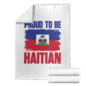 Proud To Be Haitian Throw Blanket Haiti Flag Heritage Pride TS02 White Print Your Wear