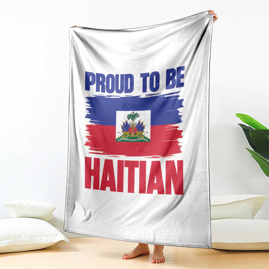 Proud To Be Haitian Throw Blanket Haiti Flag Heritage Pride TS02 Print Your Wear