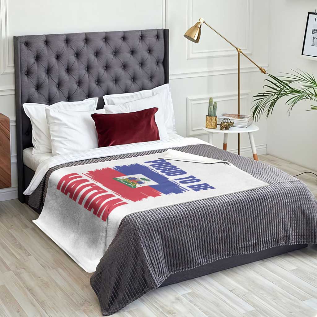 Proud To Be Haitian Throw Blanket Haiti Flag Heritage Pride TS02 Print Your Wear