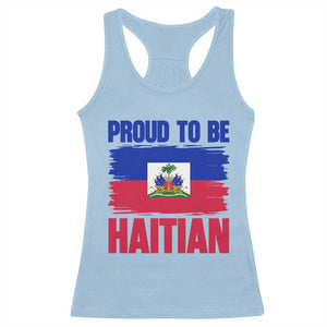 Proud To Be Haitian Racerback Tank Top Haiti Flag Heritage Pride TS02 Light Blue Print Your Wear