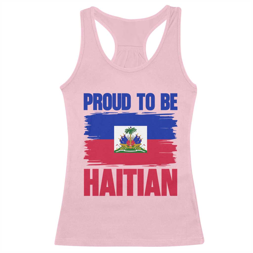 Proud To Be Haitian Racerback Tank Top Haiti Flag Heritage Pride TS02 Light Pink Print Your Wear