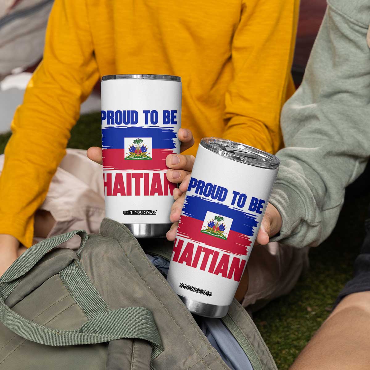 Proud To Be Haitian Tumbler Cup Haiti Flag Heritage Pride TS02 Print Your Wear