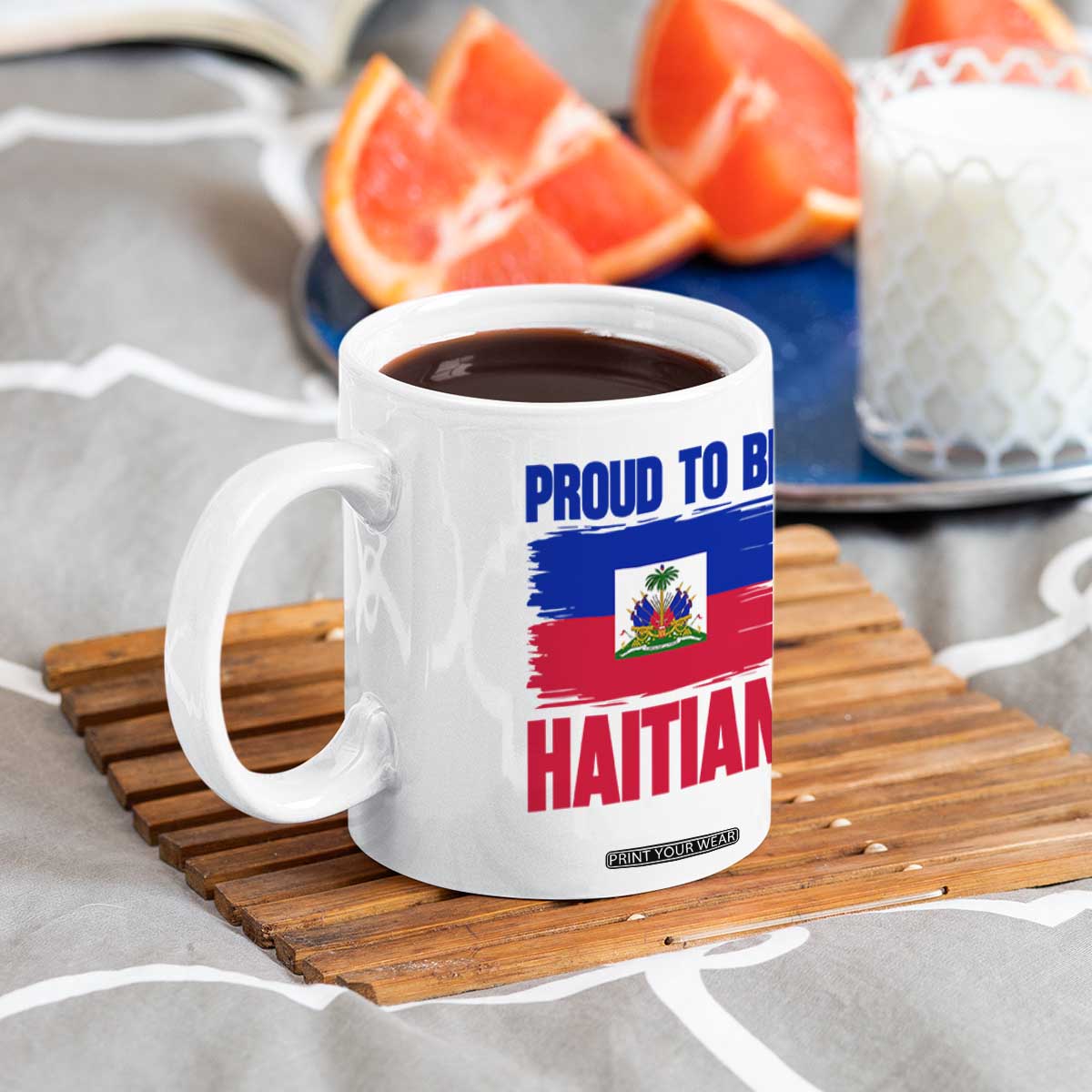 Proud To Be Haitian Coffee Mug Haiti Flag Heritage Pride TS02 Print Your Wear