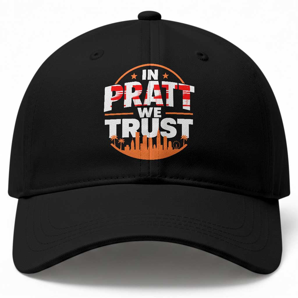In Pratt We Trust Los Angeles Skyline Graphic Baseball Cap Patriotic LA City California Pride Local Leadership TS02 Print Your Wear