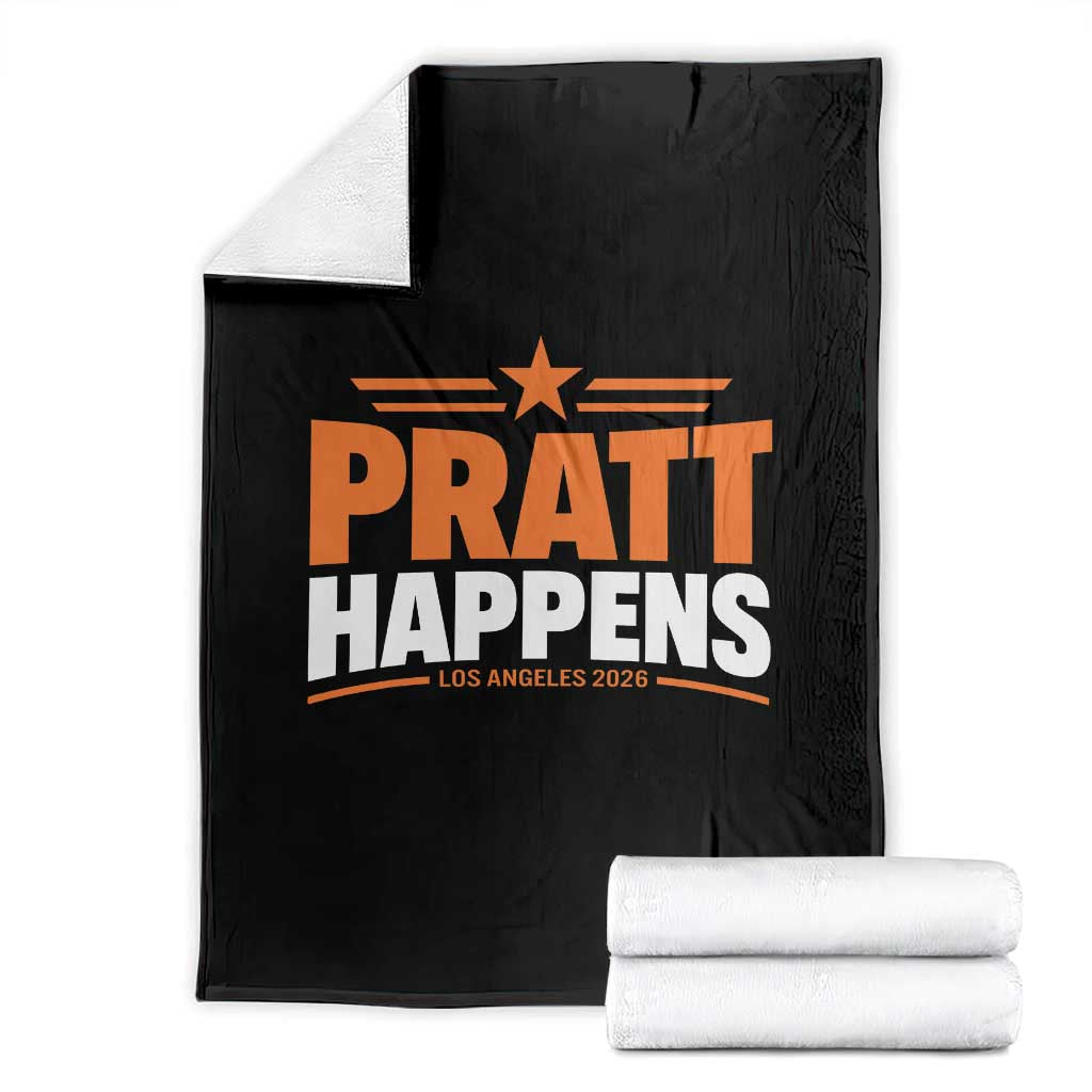 Pratt Happens Los Angeles 2026 Throw Blanket Funny Political Patriotic LA City California Pride Leadership TS02 Black Print Your Wear