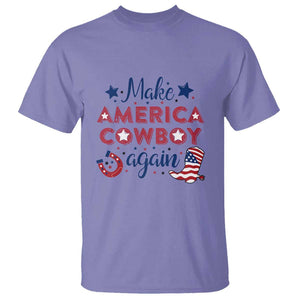 Retro Western T Shirt Make America A Cowboy Again Country Lifestyle Rodeo TS02 Violet Print Your Wear