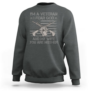 I'm A Veteran I Fear God And My Wife You Are Neither US Flag Dog Tags Sweatshirt TS02 Printyourwear