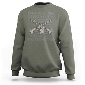 I'm A Veteran I Fear God And My Wife You Are Neither US Flag Dog Tags Sweatshirt TS02 Printyourwear