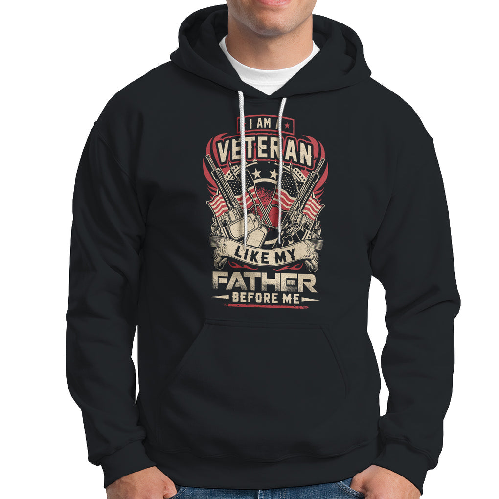 Veteran Hoodie I Am Like My Father Before Me US Flag Dog Tags American Soldier TS02 Dark Heather Printyourwear