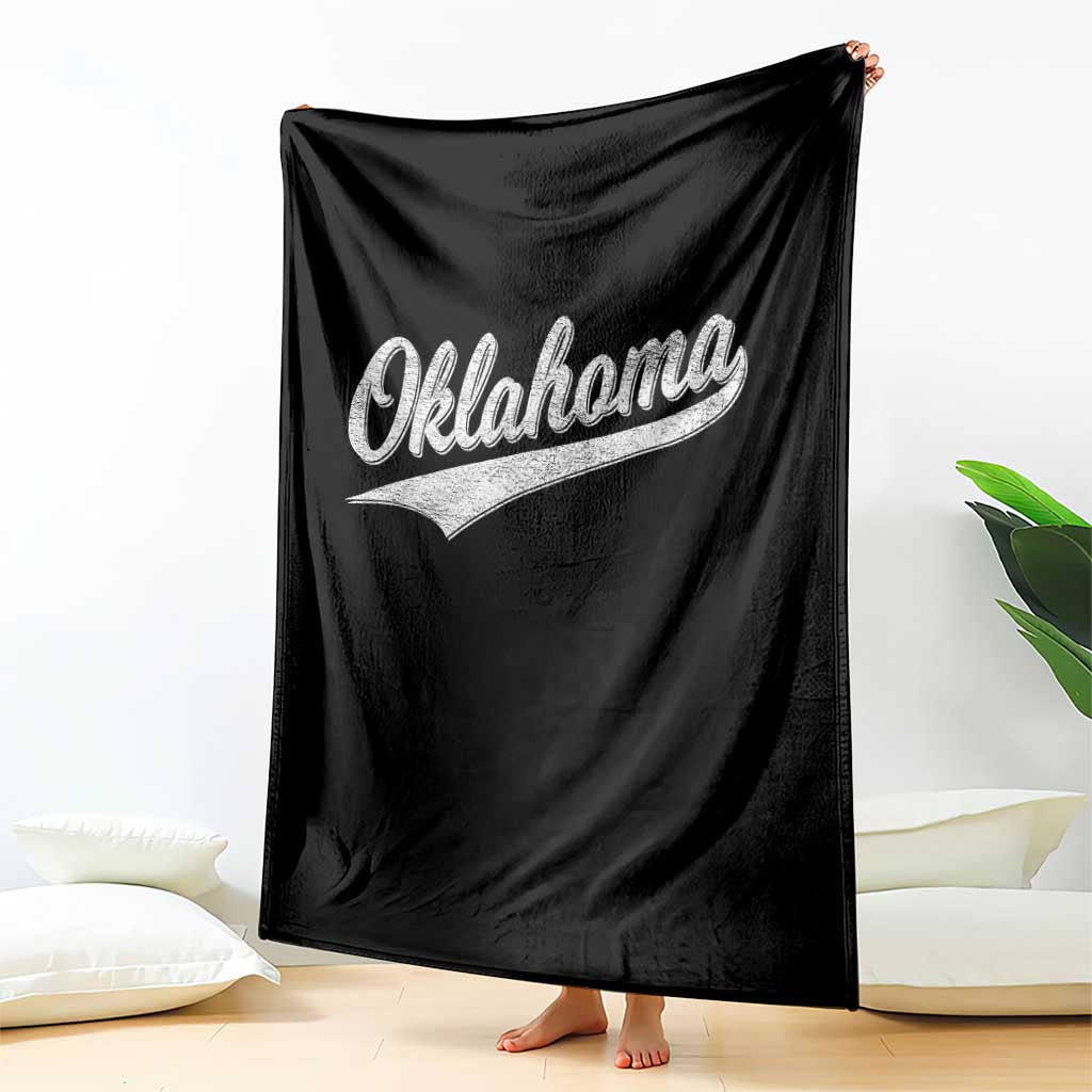 Vintage Oklahoma Throwback Distressed Throw Blanket Retro Classic OK State Pride TS02 Print Your Wear