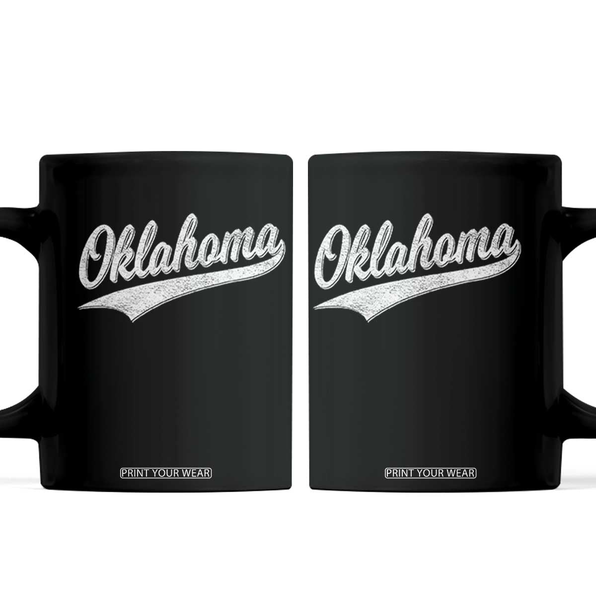 Vintage Oklahoma Throwback Distressed Coffee Mug Retro Classic OK State Pride TS02 Black Print Your Wear