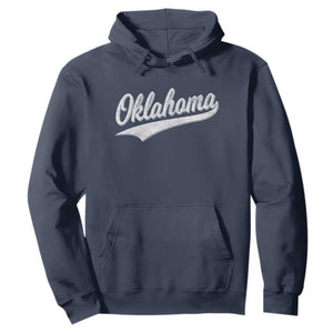 Vintage Oklahoma Throwback Distressed Hoodie Retro Classic OK State Pride TS02 Navy Print Your Wear