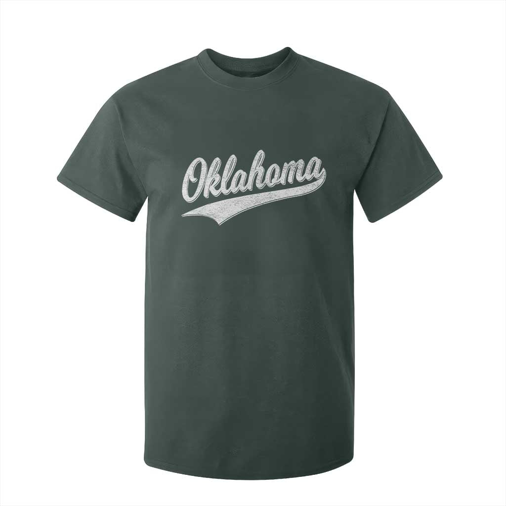 Vintage Oklahoma Throwback Distressed T Shirt For Kid Retro Classic OK State Pride TS02 Dark Forest Green Print Your Wear