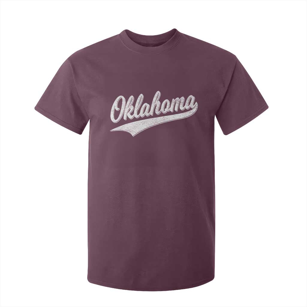 Vintage Oklahoma Throwback Distressed T Shirt For Kid Retro Classic OK State Pride TS02 Maroon Print Your Wear