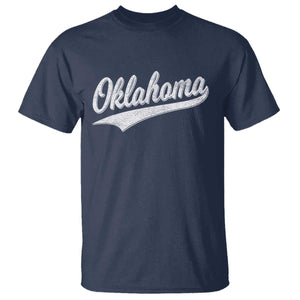 Vintage Oklahoma Throwback Distressed T Shirt Retro Classic OK State Pride TS02 Navy Print Your Wear