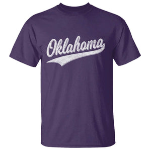 Vintage Oklahoma Throwback Distressed T Shirt Retro Classic OK State Pride TS02 Purple Print Your Wear