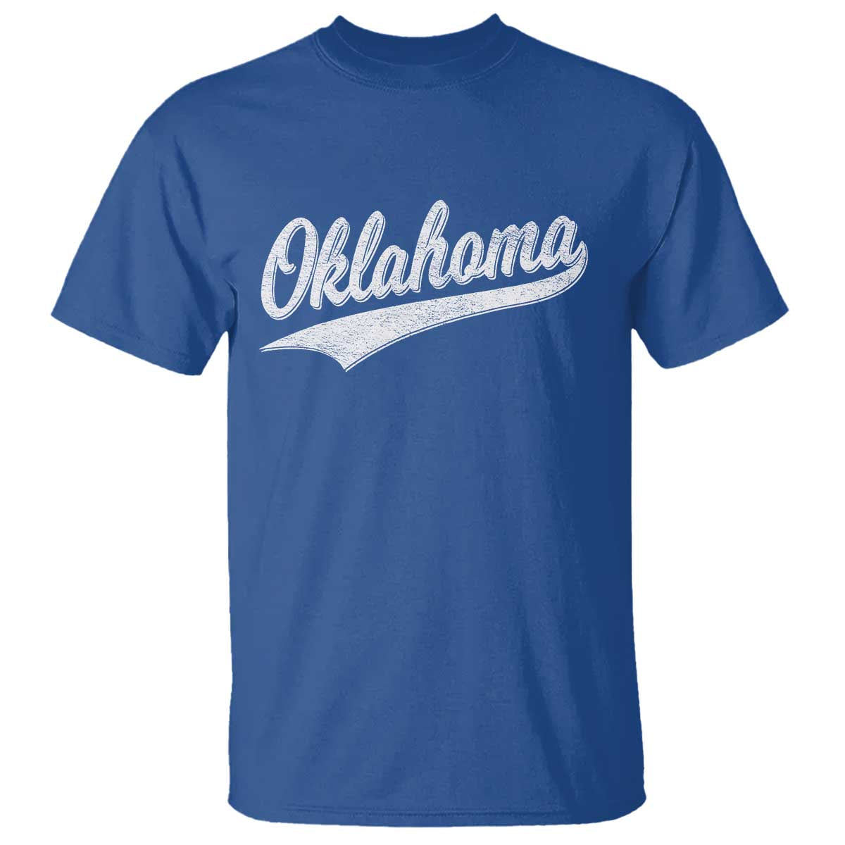 Vintage Oklahoma Throwback Distressed T Shirt Retro Classic OK State Pride TS02 Royal Blue Print Your Wear