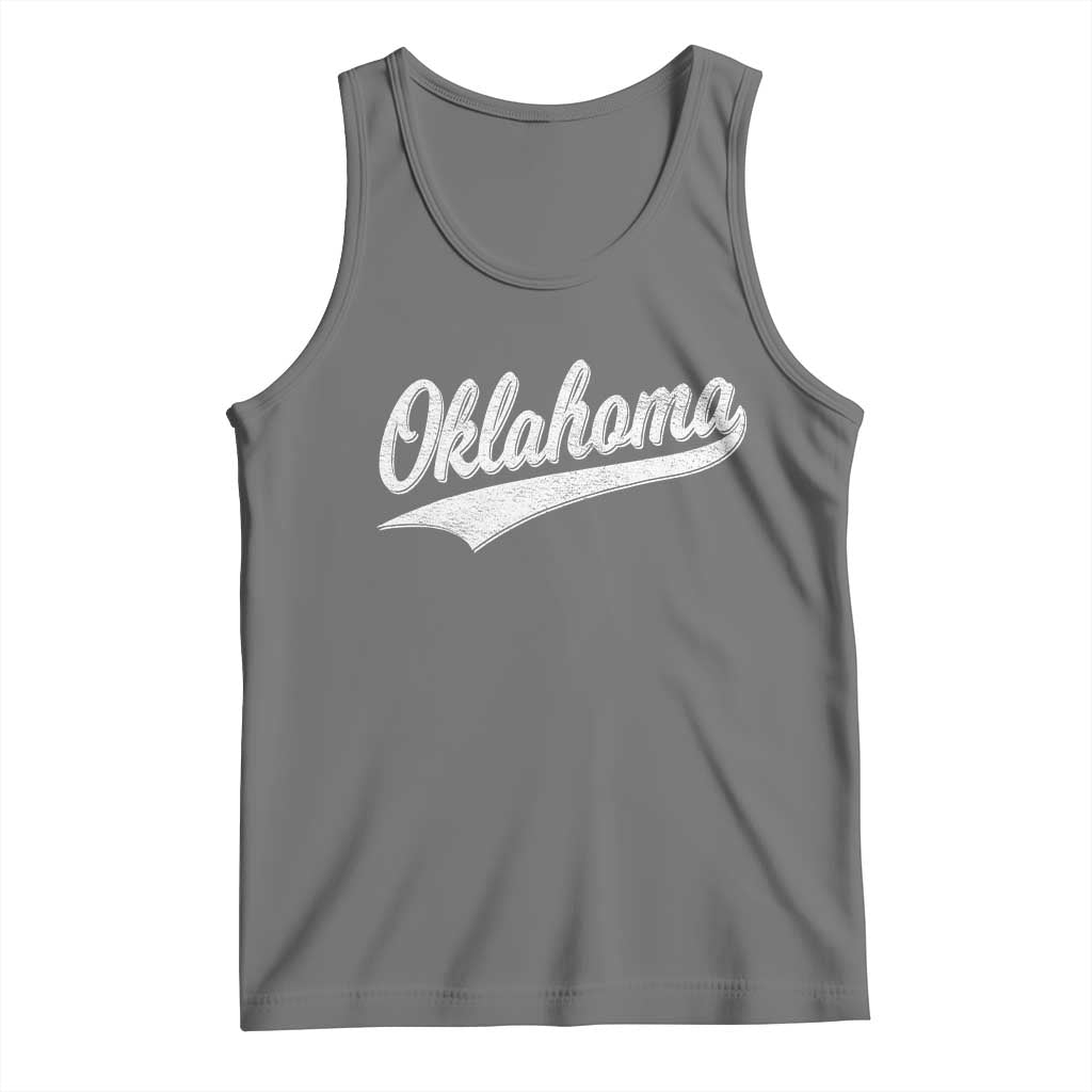 Vintage Oklahoma Throwback Distressed Tank Top Retro Classic OK State Pride TS02 Black Heather Print Your Wear