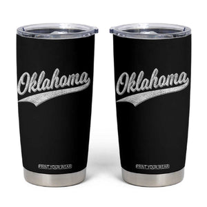 Vintage Oklahoma Throwback Distressed Tumbler Cup Retro Classic OK State Pride TS02 Black Print Your Wear