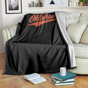 Vintage Oklahoma Orange Throwback Distressed Throw Blanket Retro Classic OK State Pride TS02 Print Your Wear