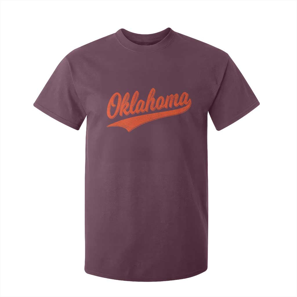 Vintage Oklahoma Orange Throwback Distressed T Shirt For Kid Retro Classic OK State Pride TS02 Maroon Print Your Wear
