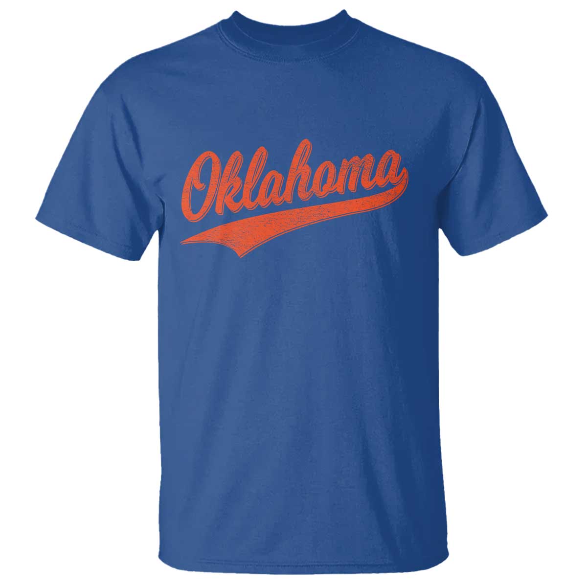 Vintage Oklahoma Orange Throwback Distressed T Shirt Retro Classic OK State Pride TS02 Royal Blue Print Your Wear