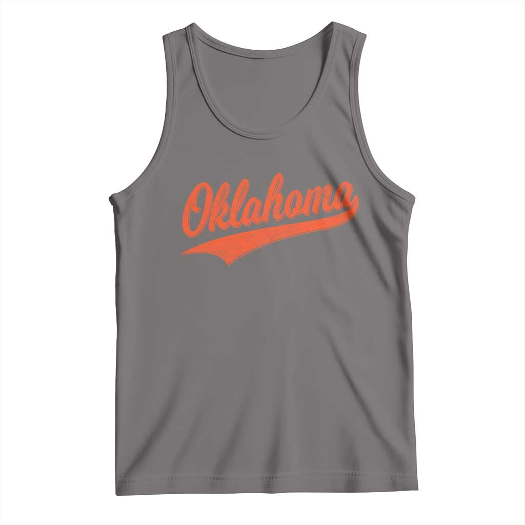 Vintage Oklahoma Orange Throwback Distressed Tank Top Retro Classic OK State Pride TS02 Deep Heather Print Your Wear