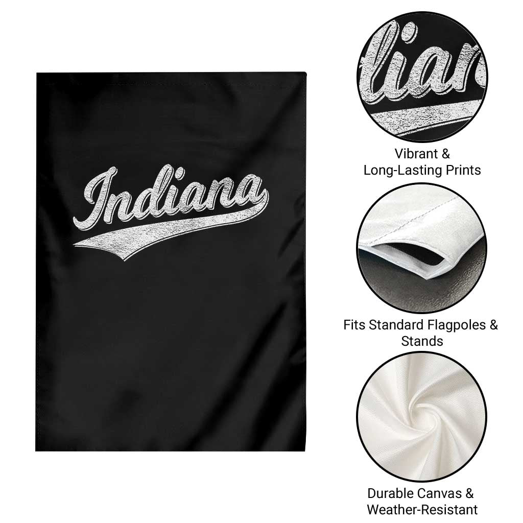 Vintage Indiana Retro Throwback Distressed Garden Flag Retro Classic IN State Pride TS02 Print Your Wear