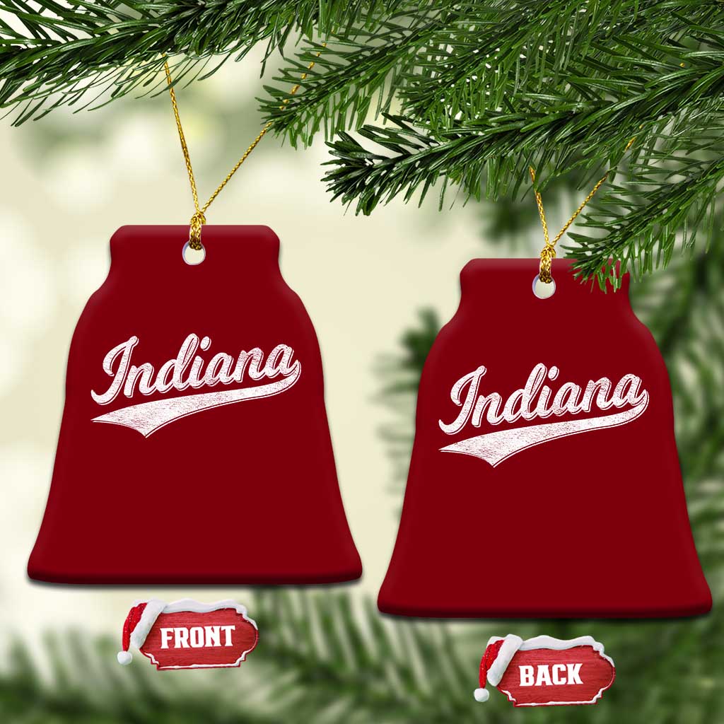 Vintage Indiana Retro Throwback Distressed Ceramic Ornament Retro Classic IN State Pride TS02 Print Your Wear