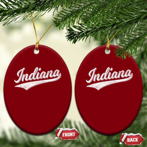 Vintage Indiana Retro Throwback Distressed Ceramic Ornament Retro Classic IN State Pride TS02 Print Your Wear